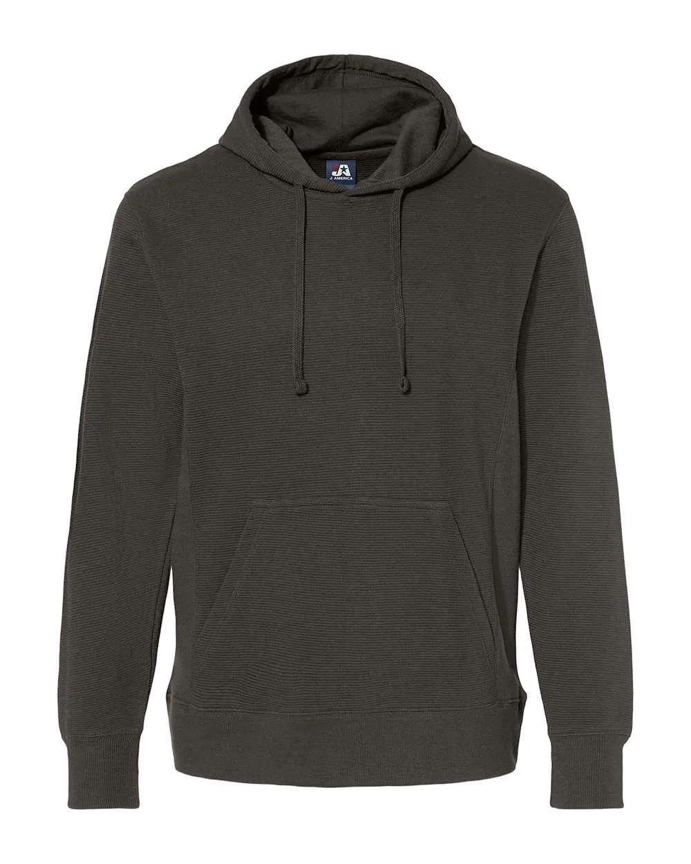 J. America 8706 Men's Ripple Fleece Hooded Sweatshirt — blank hooded sweatshirt, front view