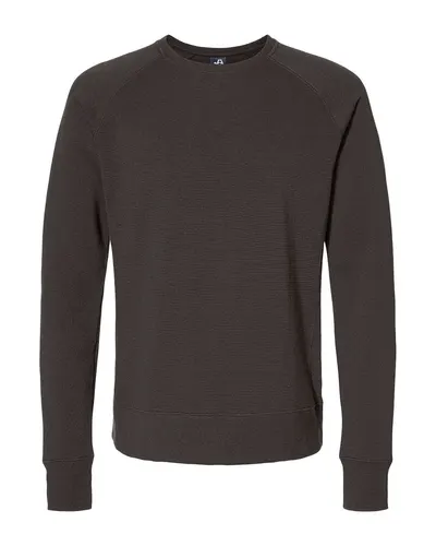 J. America 8707 Men's Ripple Fleece Raglan Crewneck Sweatshirt — blank crewneck sweatshirt, front view