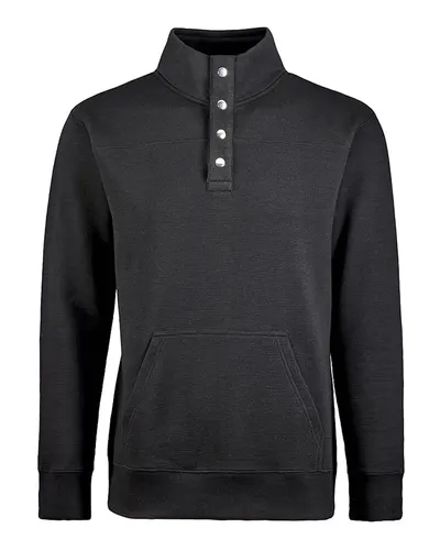 J. America 8708 Men's Ripple Fleece Snap Sweatshirt — blank crewneck sweatshirt, front view