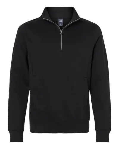 J. America 8717 Unisex Heavyweight Fleece Quarter-Zip Sweatshirt — blank crewneck sweatshirt, front view
