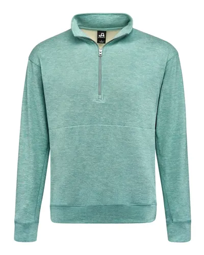 J. America 8741 Unisex Electric Fleece Quarter-Zip Sweatshirt — blank crewneck sweatshirt, front view