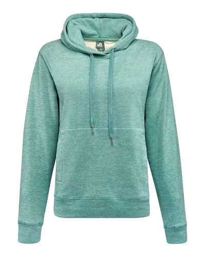 J. America 8742 Women's Electric Fleece Hooded Sweatshirt — blank hooded sweatshirt, front view