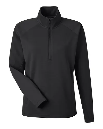 J. America 8754 Women's Apex Fleece Quarter-Zip Pullover — blank fleece pullover, front view
