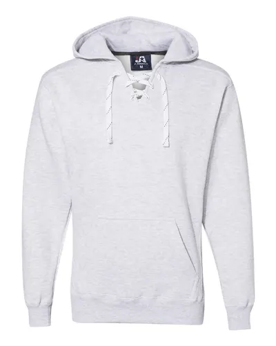 J. America 8830 Men's Sport Lace Hooded Sweatshirt — blank hooded sweatshirt, front view