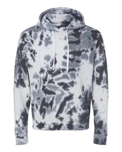 J. America 8861 Men's Tie-Dyed Fleece Hooded Sweatshirt — blank hooded sweatshirt, front view