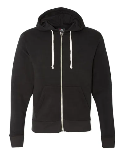 J. America 8872 Men's Triblend Full-Zip Hooded Sweatshirt — blank hooded sweatshirt, front view
