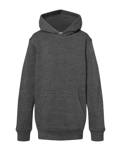 J. America 8880 Youth Triblend Fleece Hooded Sweatshirt — blank hooded sweatshirt, front view