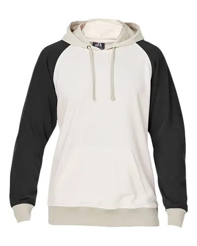 J. America 8886 Unisex Vintage Tricolor Hooded Sweatshirt — blank hooded sweatshirt, front view