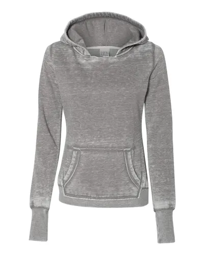 J. America 8912 Women's Zen Fleece Hooded Sweatshirt — blank hooded sweatshirt, front view