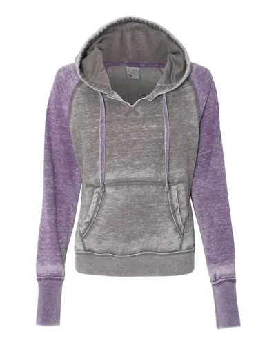 J. America 8926 Women's Zen Fleece Raglan Hooded Sweatshirt — blank hooded sweatshirt, front view