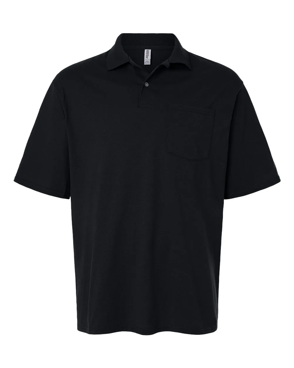 JERZEES 436MP Men's Dri-Power® Polo with Pocket — blank polo, front view