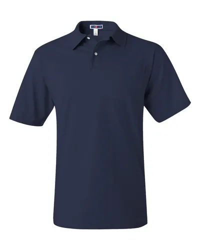 JERZEES 436MPR Men's SpotShield® 50/50 Polo with Pocket — blank polo, front view