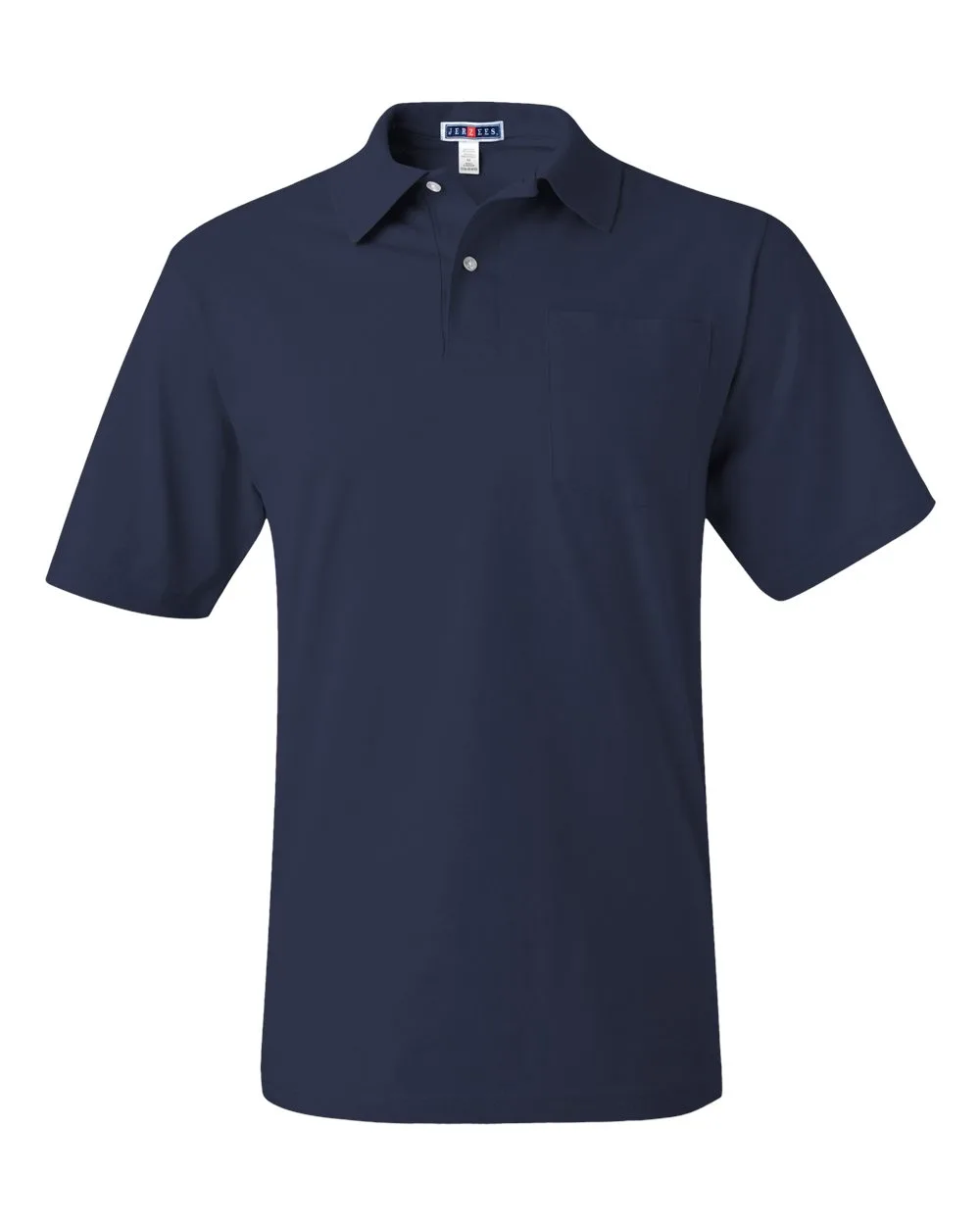 JERZEES 436MPR Men's SpotShield® 50/50 Polo with Pocket — blank polo, front view