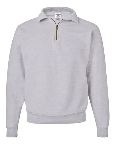 JERZEES 4528MR Unisex Super Sweats NuBlend® Quarter-Zip Cadet Collar Sweatshirt — blank crewneck sweatshirt, front view