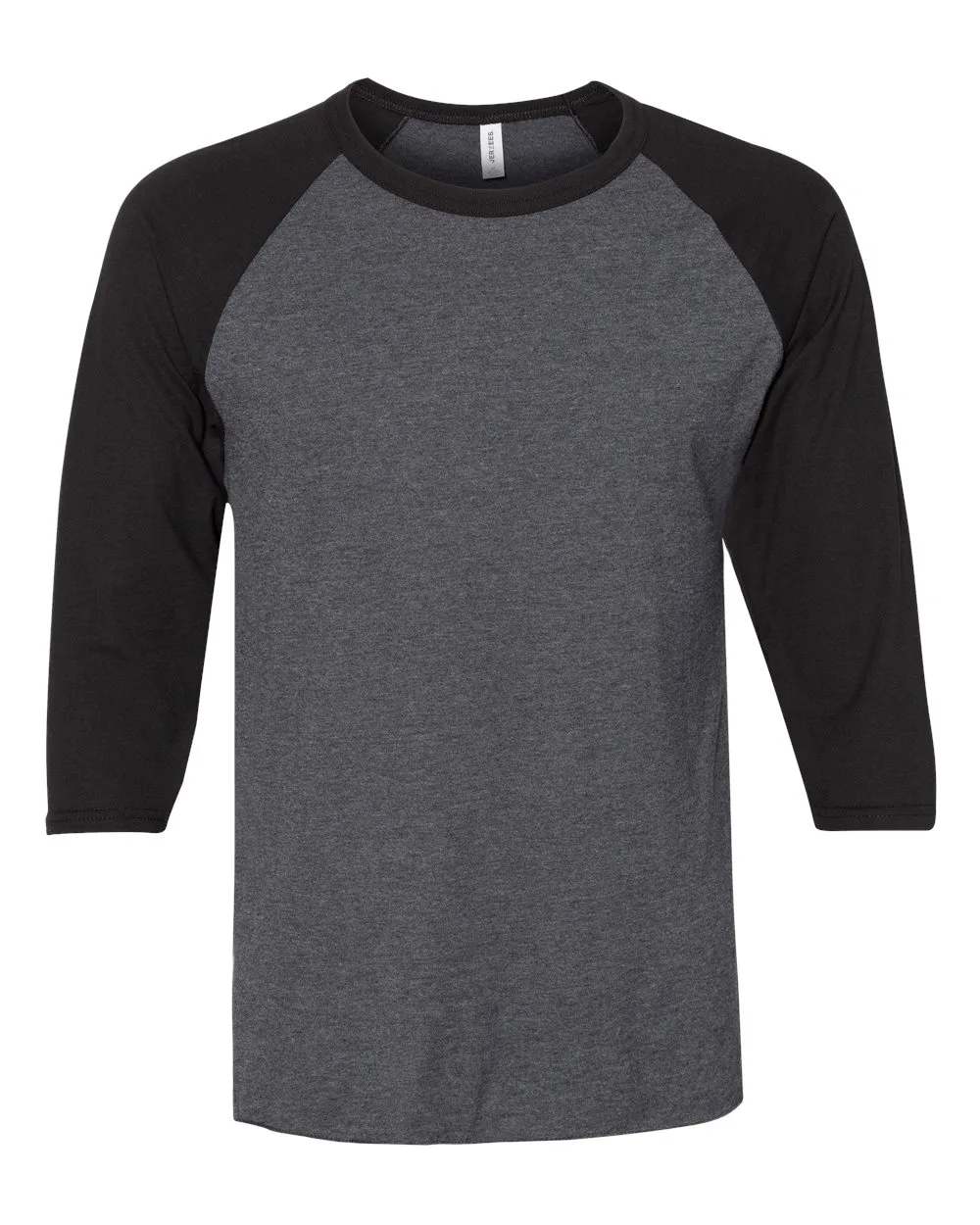 JERZEES 560RR Premium Blend Ringspun Three-Quarter Sleeve Raglan Baseball T-Shirt — blank t-shirt, front view