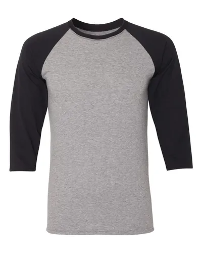 JERZEES 601RR Unisex Triblend Three-Quarter Raglan Baseball T-Shirt — blank t-shirt, front view