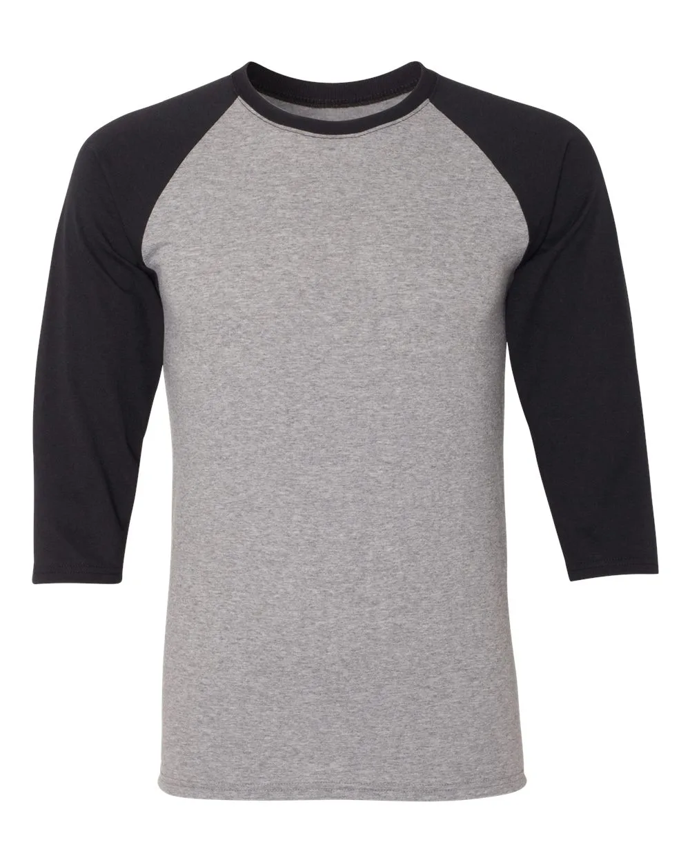 JERZEES 601RR Unisex Triblend Three-Quarter Raglan Baseball T-Shirt — blank t-shirt, front view