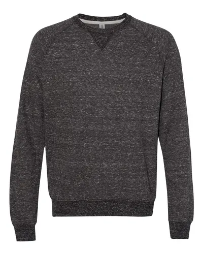 JERZEES 91MR Unisex Snow Heather French Terry Crewneck Sweatshirt — blank crewneck sweatshirt, front view
