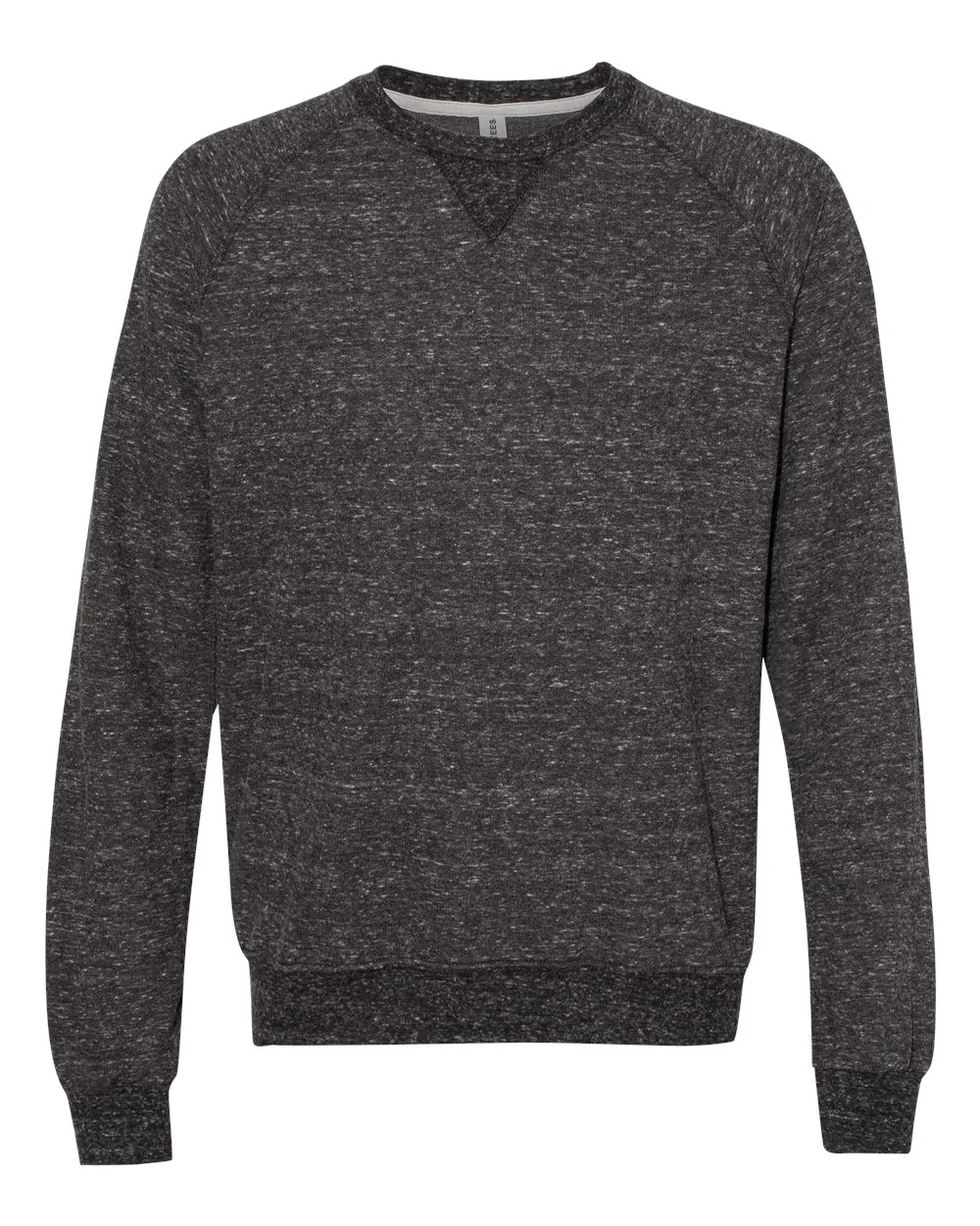 JERZEES 91MR Unisex Snow Heather French Terry Crewneck Sweatshirt — blank crewneck sweatshirt, front view