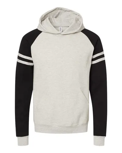 JERZEES 97CR Unisex Nublend® Varsity Colorblocked Raglan Hooded Sweatshirt — blank hooded sweatshirt, front view