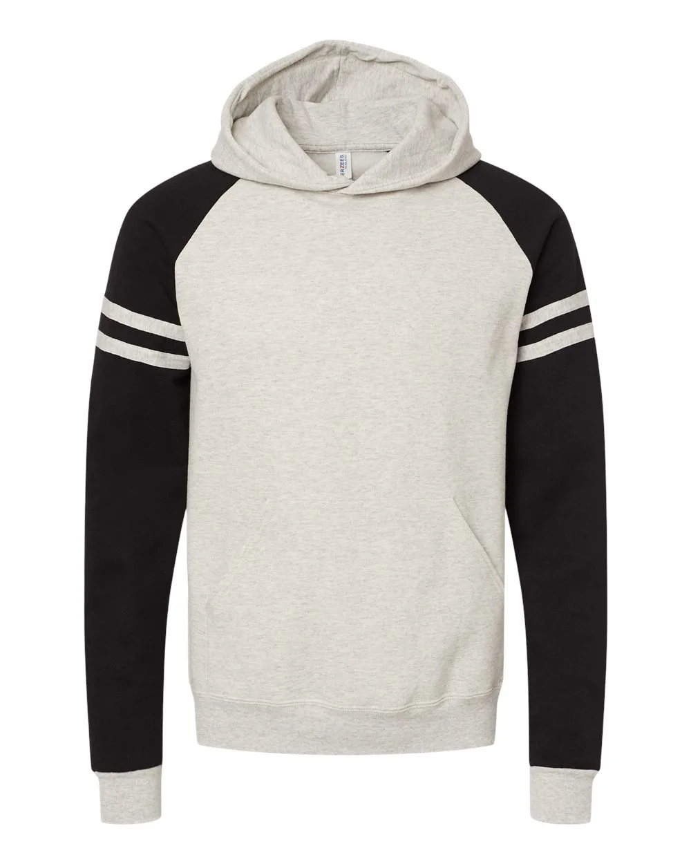 JERZEES 97CR Unisex Nublend® Varsity Colorblocked Raglan Hooded Sweatshirt — blank hooded sweatshirt, front view