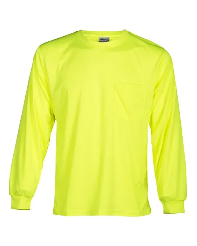 Kishigo 91229123 Unisex Microfiber Polyester Long Sleeve T-Shirt — blank long sleeve tee, front view