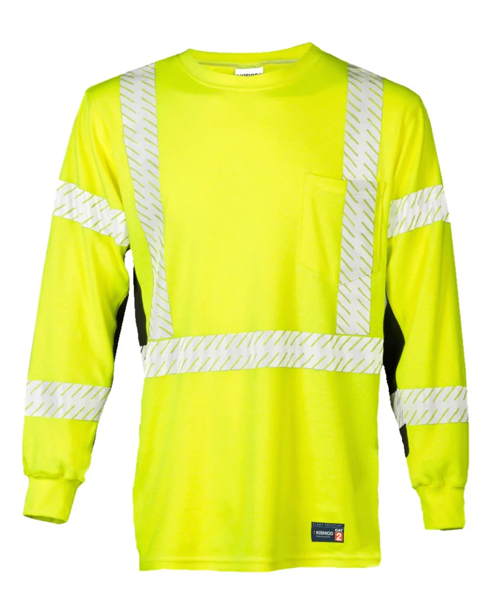 Kishigo F506 Unisex FR Long Sleeve T-Shirt — blank long sleeve tee, front view