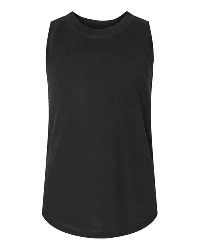LAT 2692 Girls' Relaxed Fine Jersey Tank — blank tank top, front view