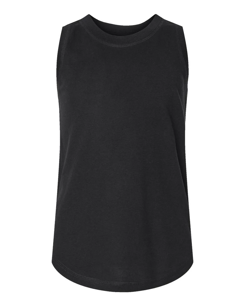LAT 2692 Girls' Relaxed Fine Jersey Tank — blank tank top, front view