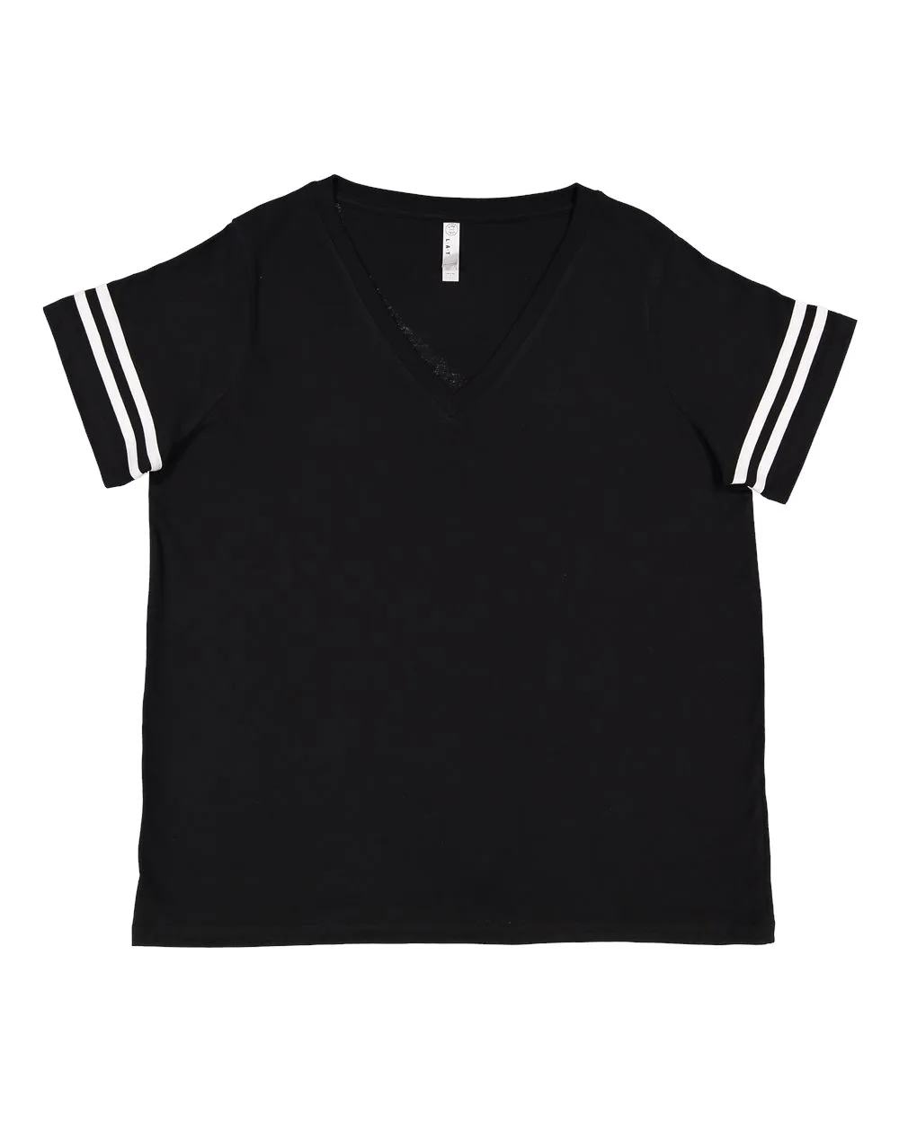 LAT 3837 Women's Curvy Collection Vintage Football Tee — blank t-shirt, front view