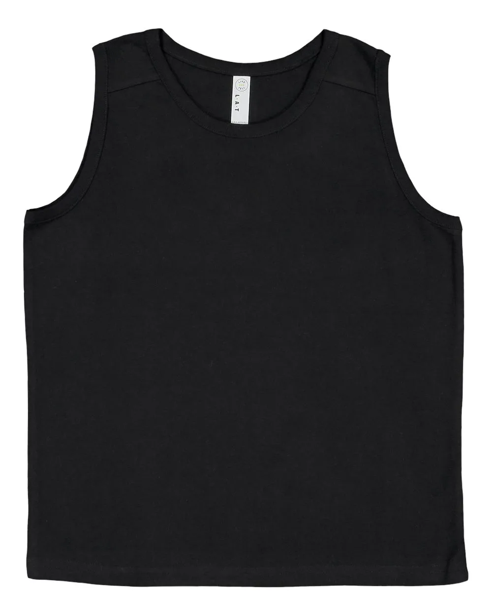 LAT 6123 Youth Fine Jersey Tank — blank tank top, front view