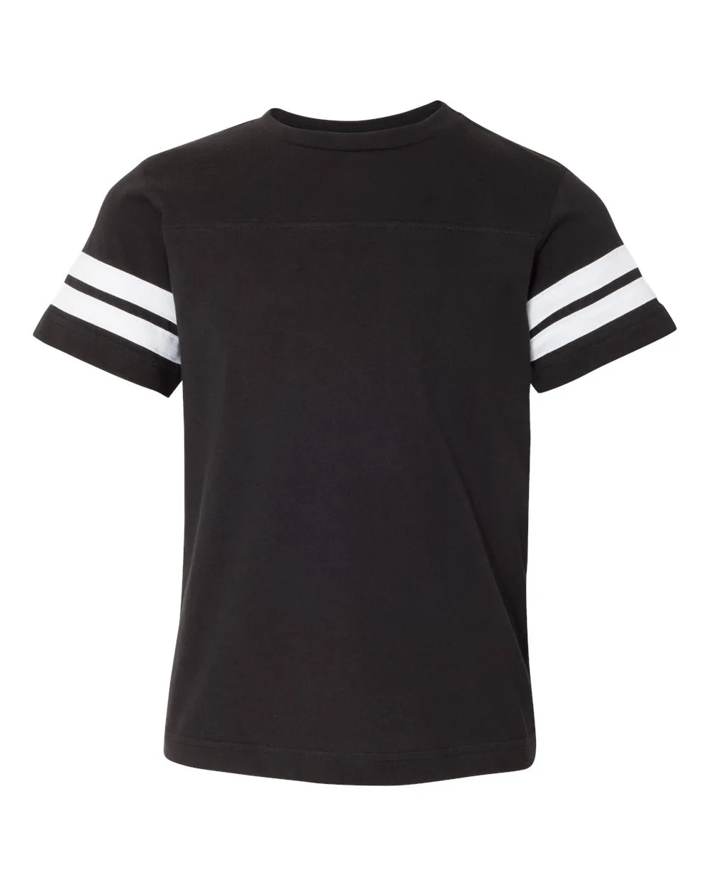 LAT 6137 Youth Football Fine Jersey Tee — blank t-shirt, front view