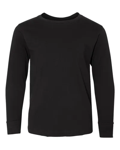 LAT 6201 Youth Fine Jersey Long Sleeve Tee — blank long sleeve tee, front view