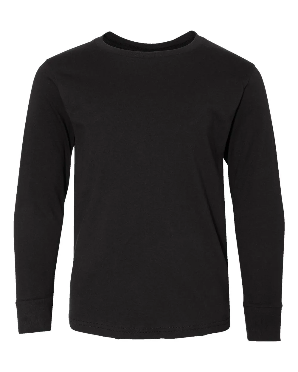 LAT 6201 Youth Fine Jersey Long Sleeve Tee — blank long sleeve tee, front view
