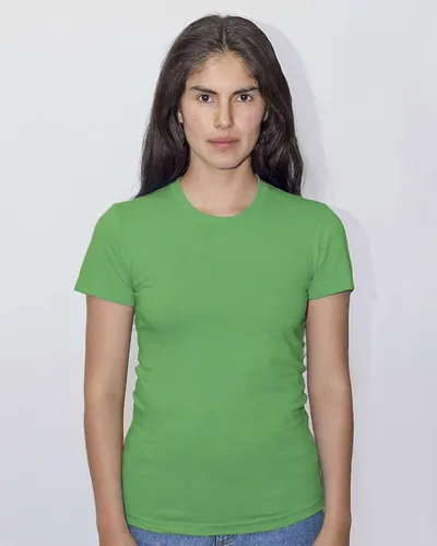 Los Angeles Apparel 21002 Women's USA-Made Fine Jersey T-Shirt — blank t-shirt, front view