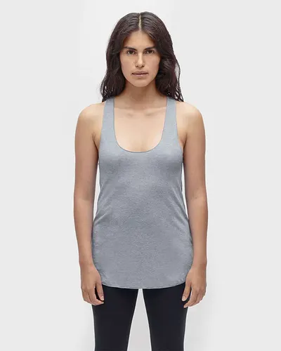 Los Angeles Apparel TR3008 Women's USA-Made Triblend Racerback Tank Top — blank tank top, front view