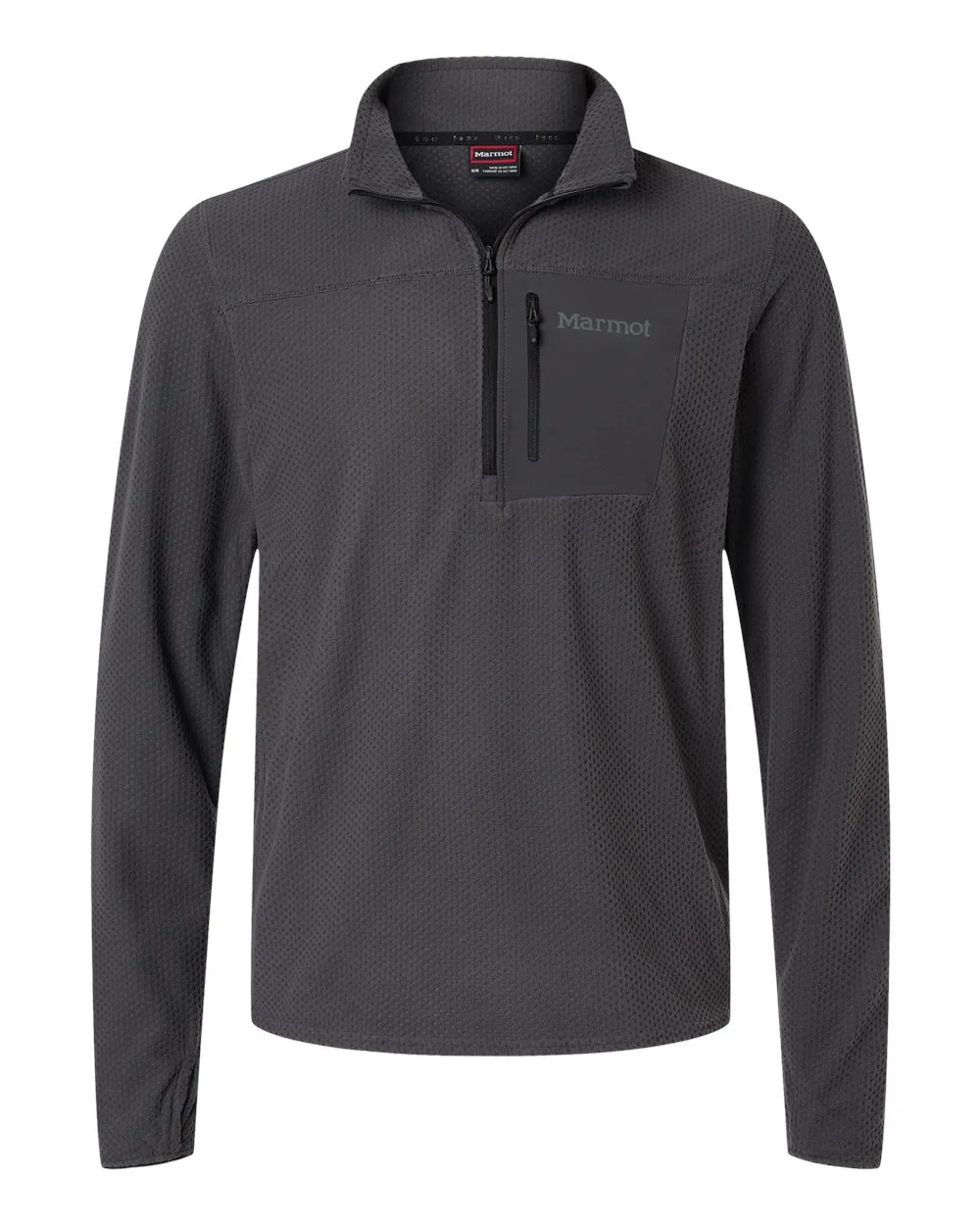 Marmot M16726 Men's Air Fleece Quarter-Zip Pullover — blank fleece pullover, front view