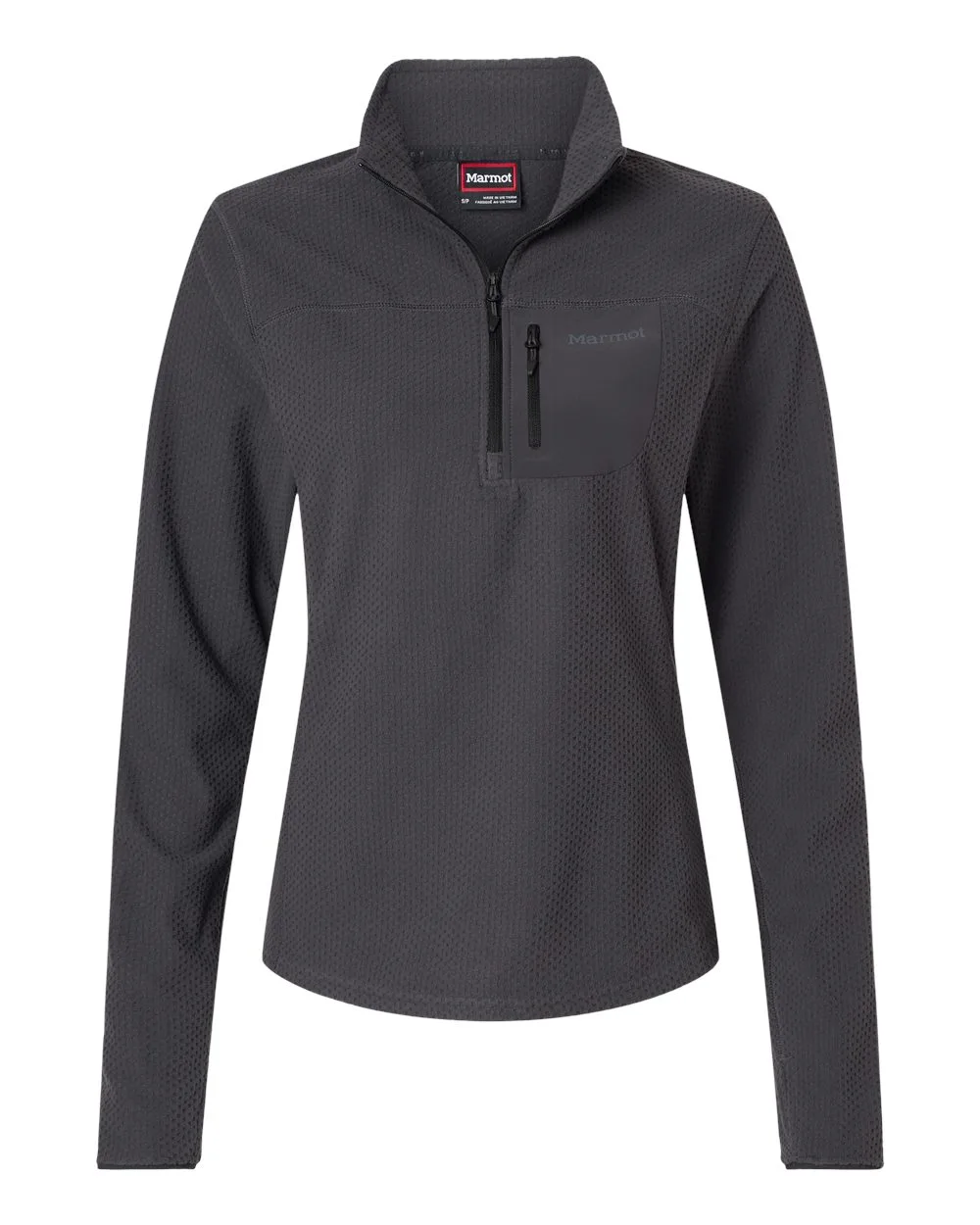 Marmot M16745 Women's Air Fleece Quarter-Zip Pullover — blank fleece pullover, front view