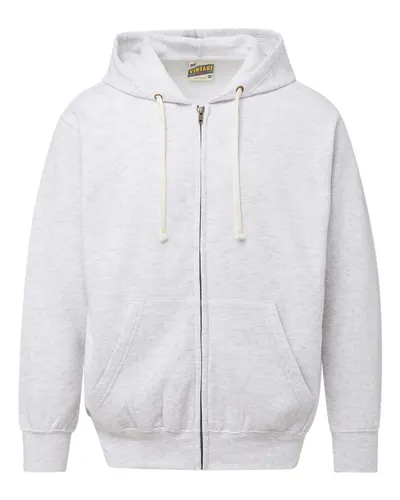 MV Sport 22132 Unisex Vintage Fleece Full-Zip Hooded Sweatshirt — blank hooded sweatshirt, front view