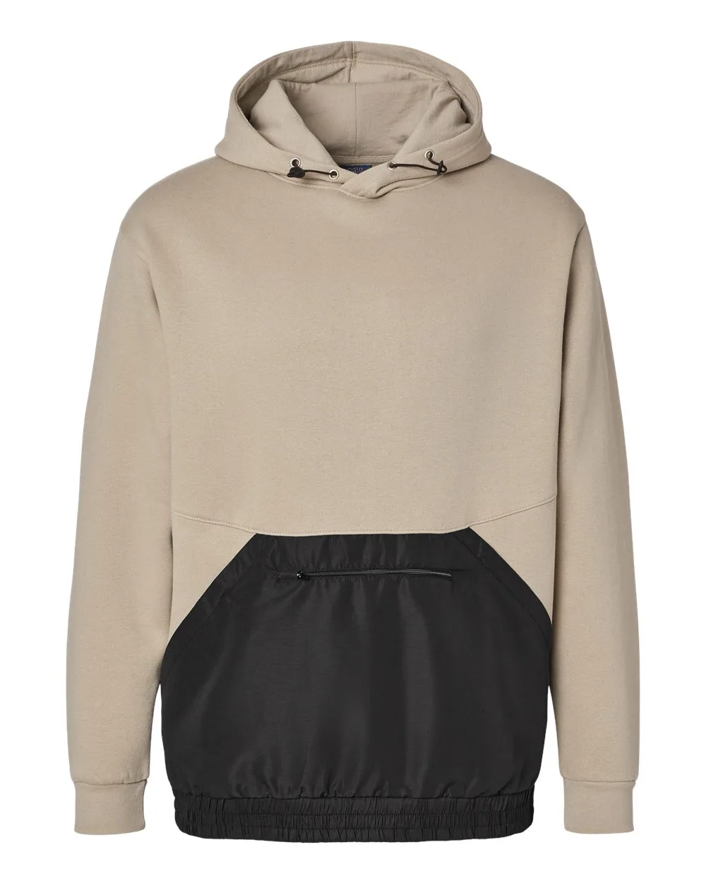 MV Sport 23112 Unisex Mixed Media Hooded Sweatshirt — blank hooded sweatshirt, front view