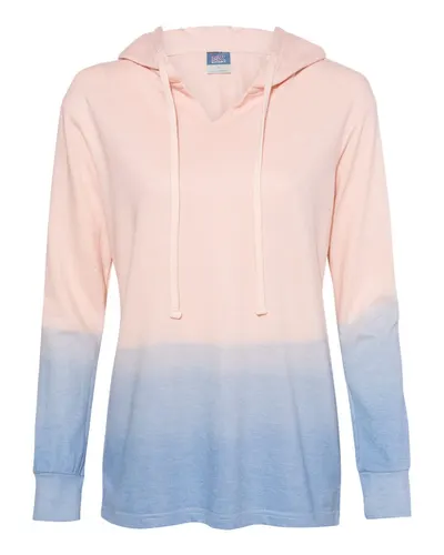 MV Sport W20185 Women's French Terry Ombré Hooded Sweatshirt — blank hooded sweatshirt, front view