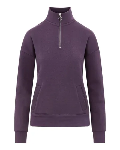 MV Sport W20189 Women's Cloud Fleece Quarter-Zip Sweatshirt — blank crewneck sweatshirt, front view