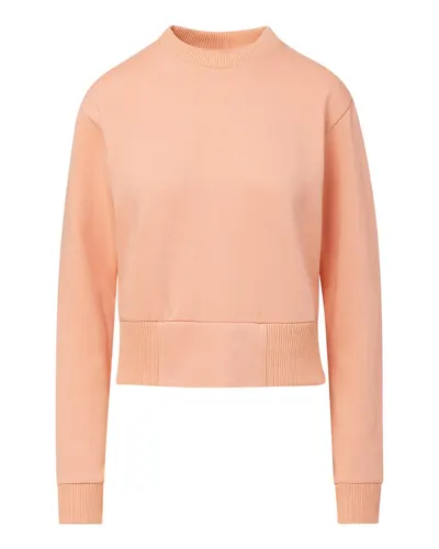 MV Sport W22106 Women's Romi Cloud Fleece Crop Crewneck Sweatshirt — blank crewneck sweatshirt, front view