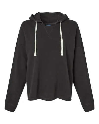 MV Sport W23101 Women's Angel Fleece Crop Hooded Sweatshirt — blank hooded sweatshirt, front view