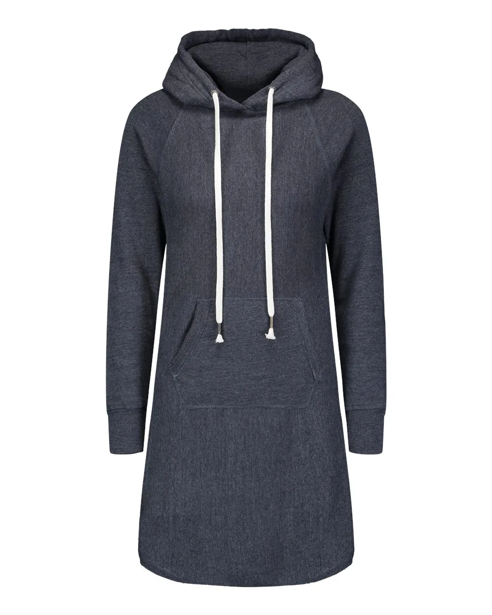 MV Sport W2340 Women's Suzie Hooded Sweatshirt Dress — blank hooded sweatshirt, front view
