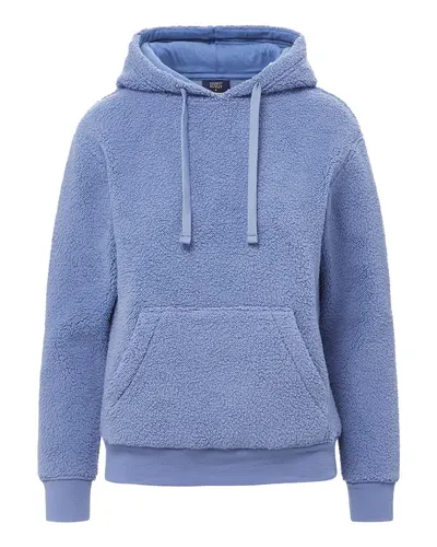 MV Sport W25122 Women's Starla Sherpa Hooded Pullover — blank hooded sweatshirt, front view