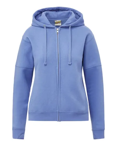 MV Sport W25165 Women's Vintage Fleece Hooded Full-Zip Sweatshirt — blank hooded sweatshirt, front view