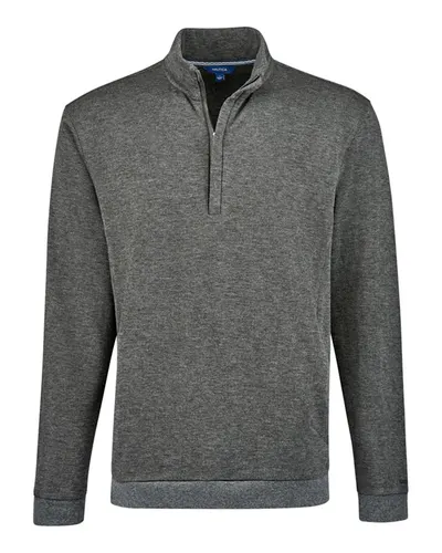 Nautica N18090 Unisex Explorer Fleece Quarter-Zip Pullover — blank fleece pullover, front view