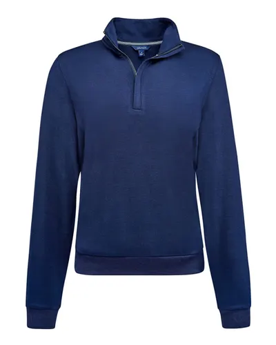 Nautica N18091 Women's Explorer Fleece Quarter-Zip Pullover — blank fleece pullover, front view