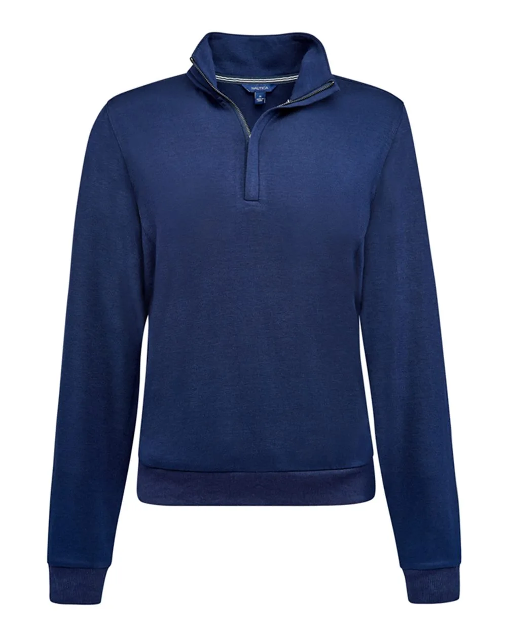 Nautica N18091 Women's Explorer Fleece Quarter-Zip Pullover — blank fleece pullover, front view